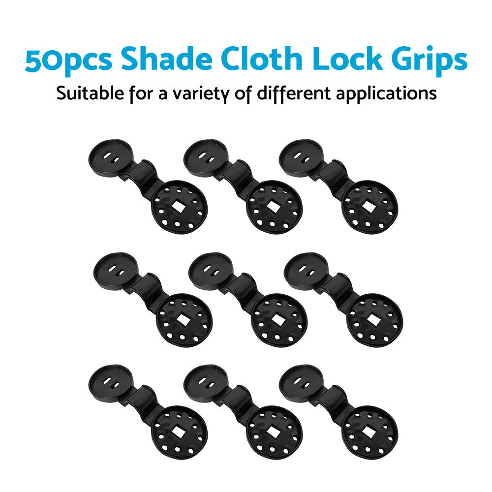 50PCS Shade Cloth Heavy Duty Lock Grip Reusable Windproof Awning Clamp Grip-2