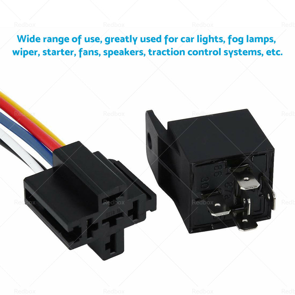 SPDT Automotive Relay With Harness Socket 5x 24V 40A 5 Pin For Car Yacht Caravan-4
