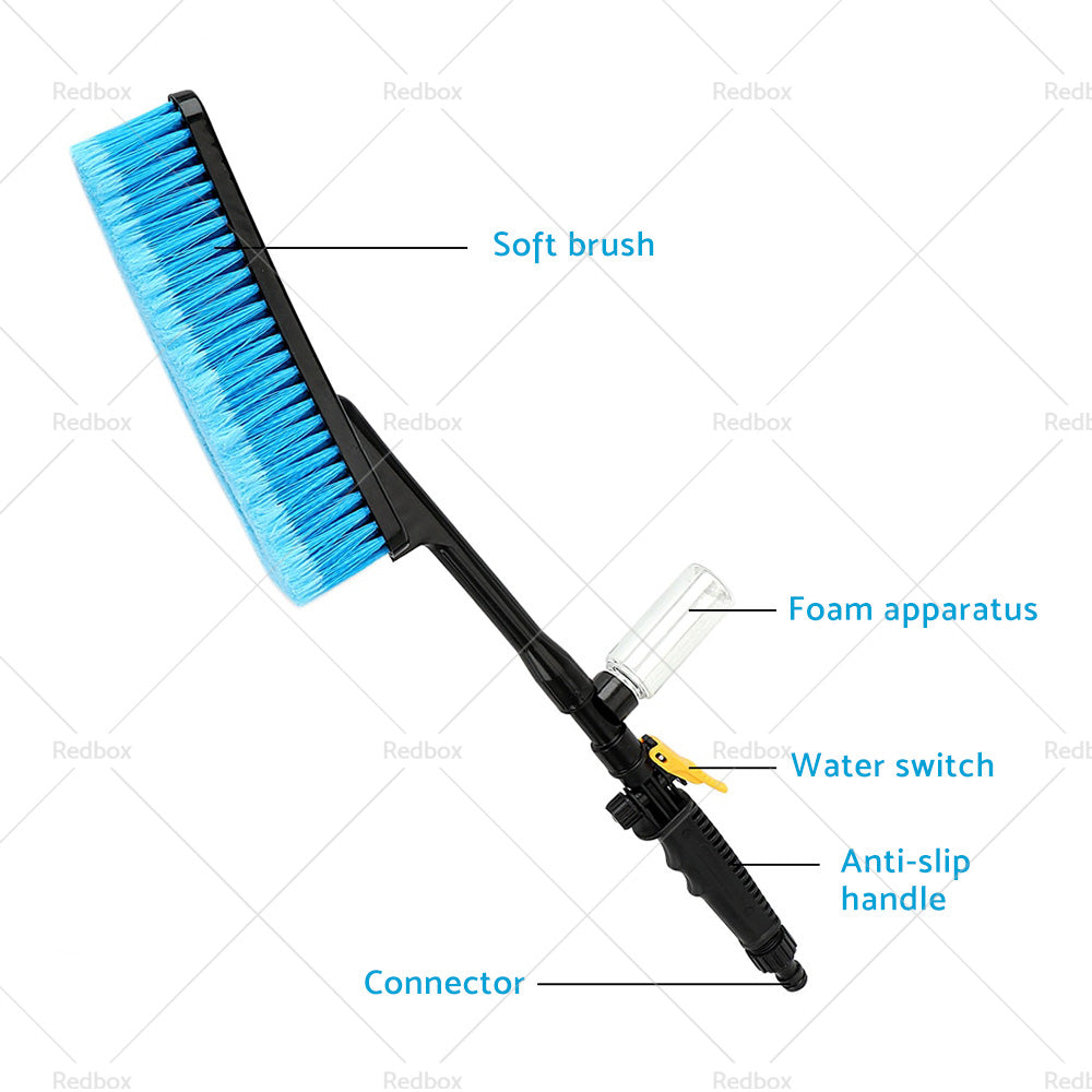 Car Cleaning Wash Brush Tool Long Handle Flow Switch Foam Bottle Professional-3