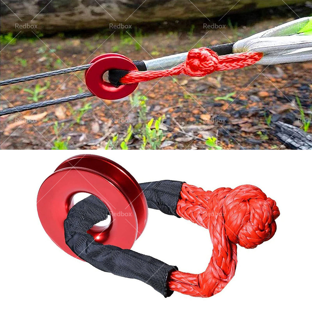 Recovery Ring Snatch Block Pulley 34749bs and Soft Shackle Tow Winch Rope Straps-4
