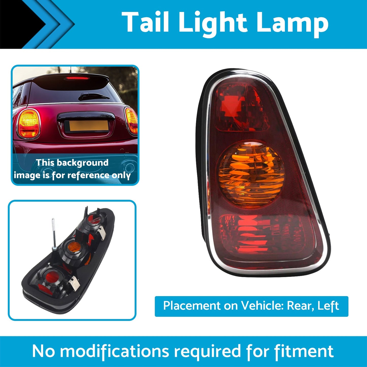 Left Hand Tail Light Lamp Suitable For Mini Cooper Hatch R50 Hatchback 2001-2004-2