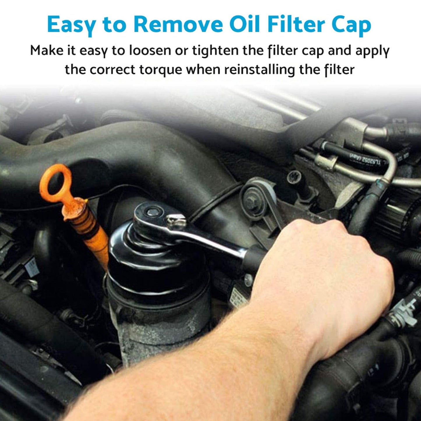 Oil Filter Wrench Cap Housing Tool Remover Suitable for Toyota Lexus with 14 flutes-3