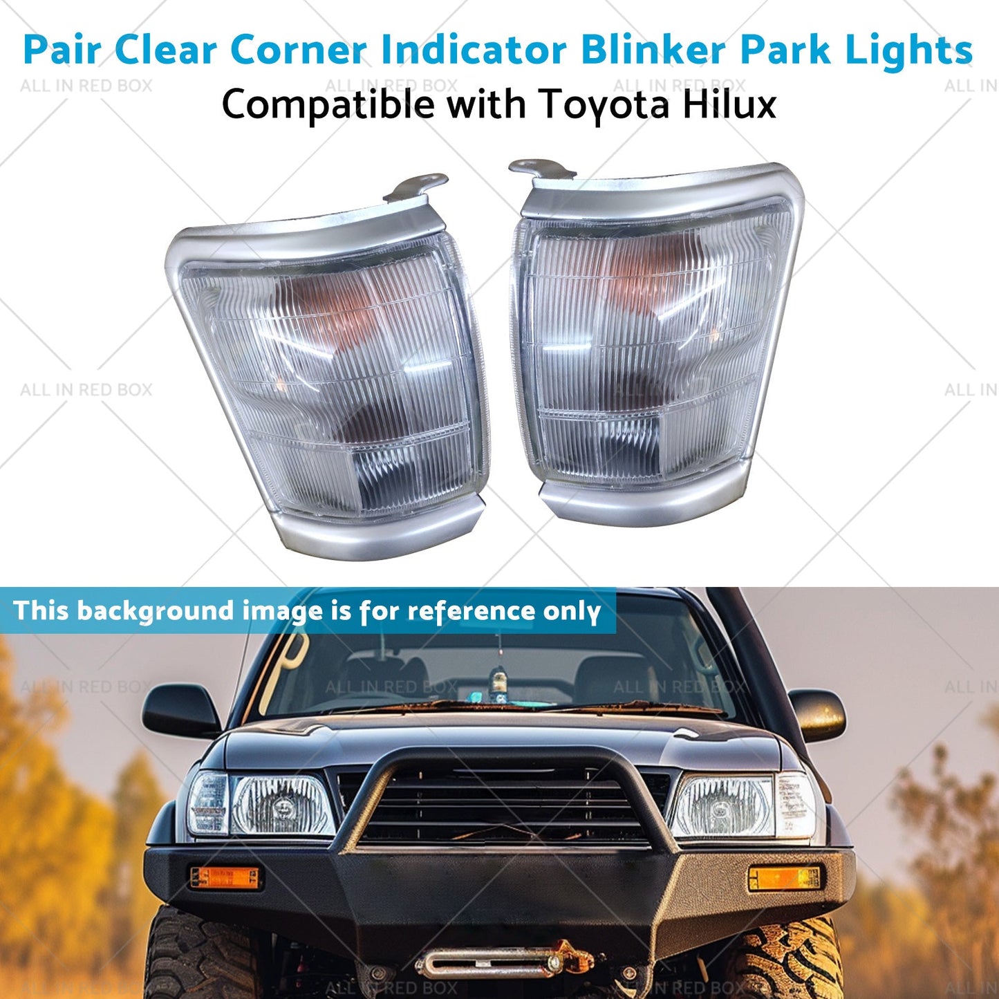 Pair Clear Corner Indicator Blinker Park Lights Suitable for 97-01 Toyota Hilux-4
