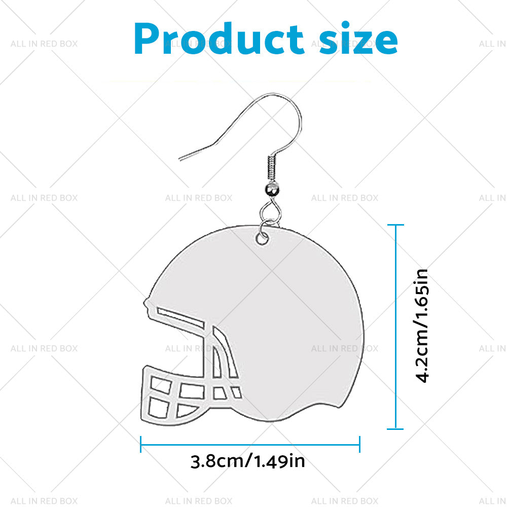 48PCS Sublimation Helmet Earring Blank MDF Double-Sided w Hook and Jump Ring-2