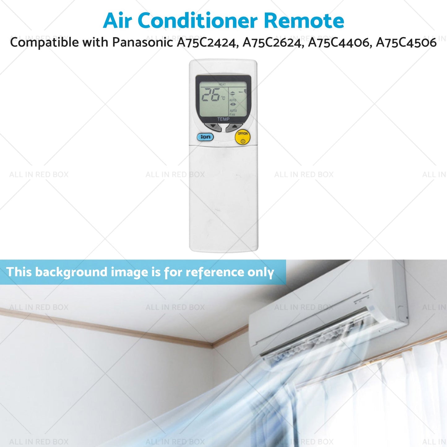 Air Con Remote Suitable for Panasonic A75C2424, A75C2624, A75C4406, A75C4506-3