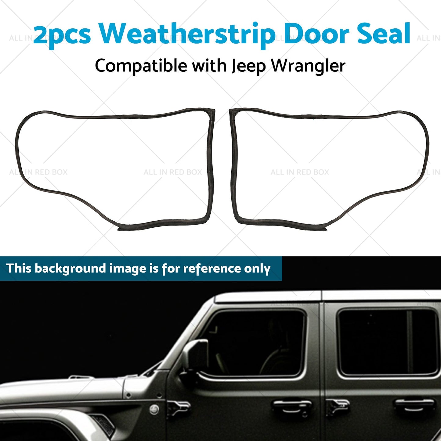 2pcs Front Door Weatherstrip Gasket Seal Suitable For Jeep Wrangle JK 2007-2018-4