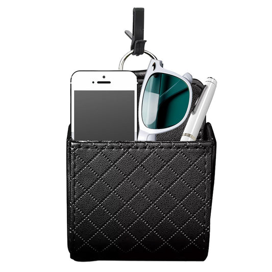 Car Organizer Bag Air Outlet Dashboard Hanging Leather Car Mobile Phone Holder-1