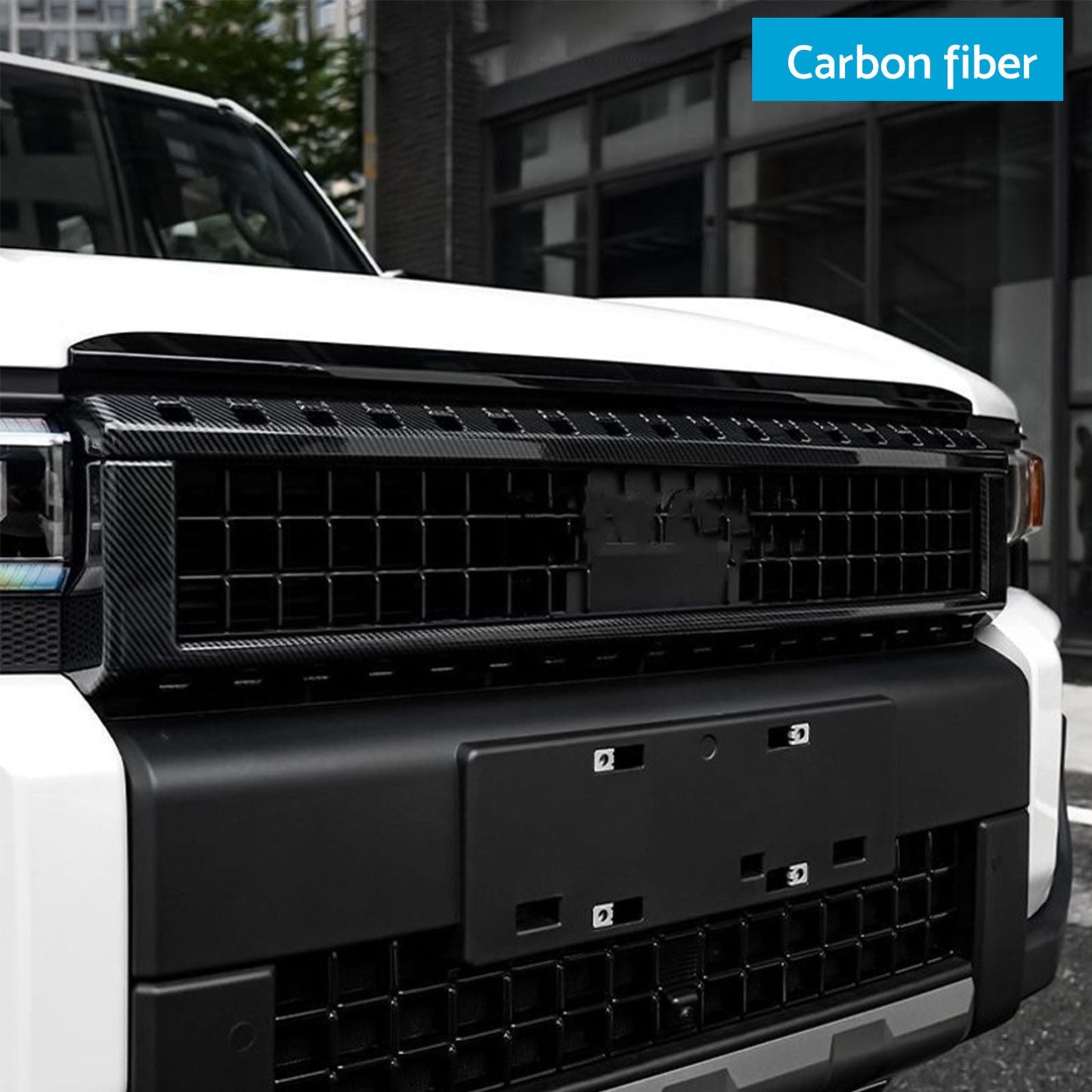 Carbon Fiber Front Center Grille Cover Trim Suitablefor Toyota Prado LC250 2024+-4