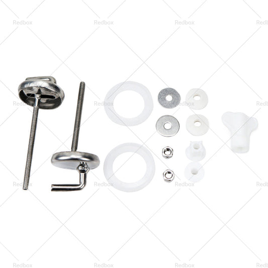 2PCS Toilet Seat Fix Fitting Stainless Back To Wall Replace Quick Release Hinges-1