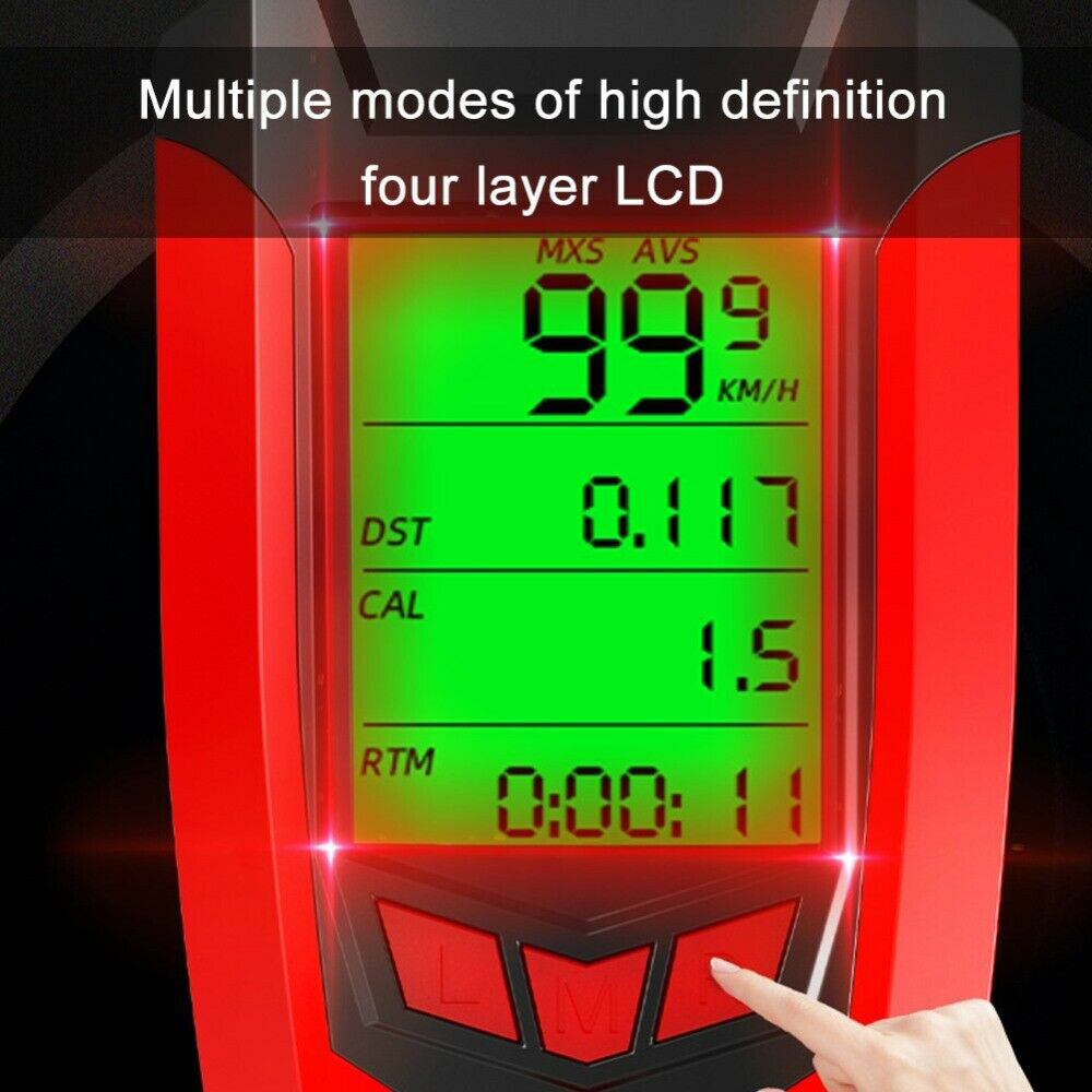 USB Rechargeable LED Bicycle Headlight w/Horn Speedometer Bike Front Head Light-4