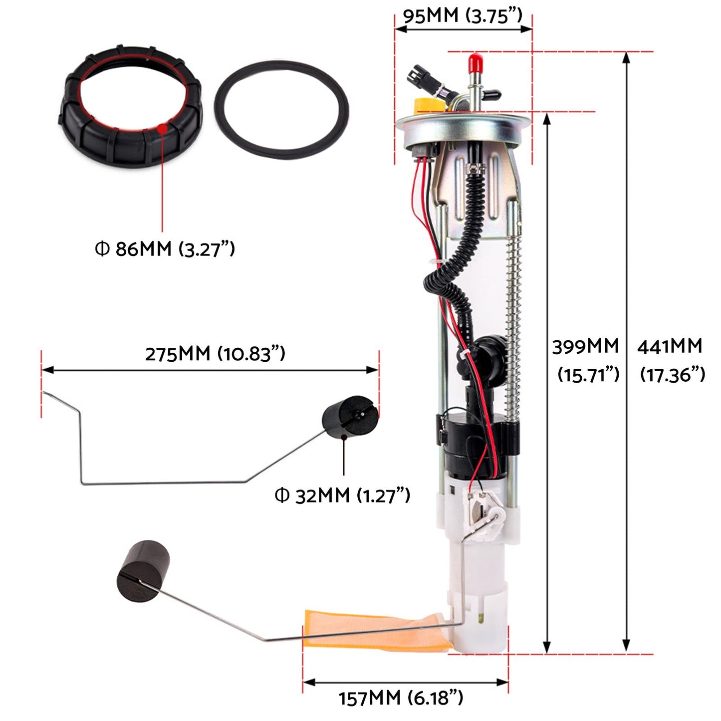 Fuel Pump Assembly&Sender Suitable For Polaris Ranger 500/700/800 08-13 2204306-2