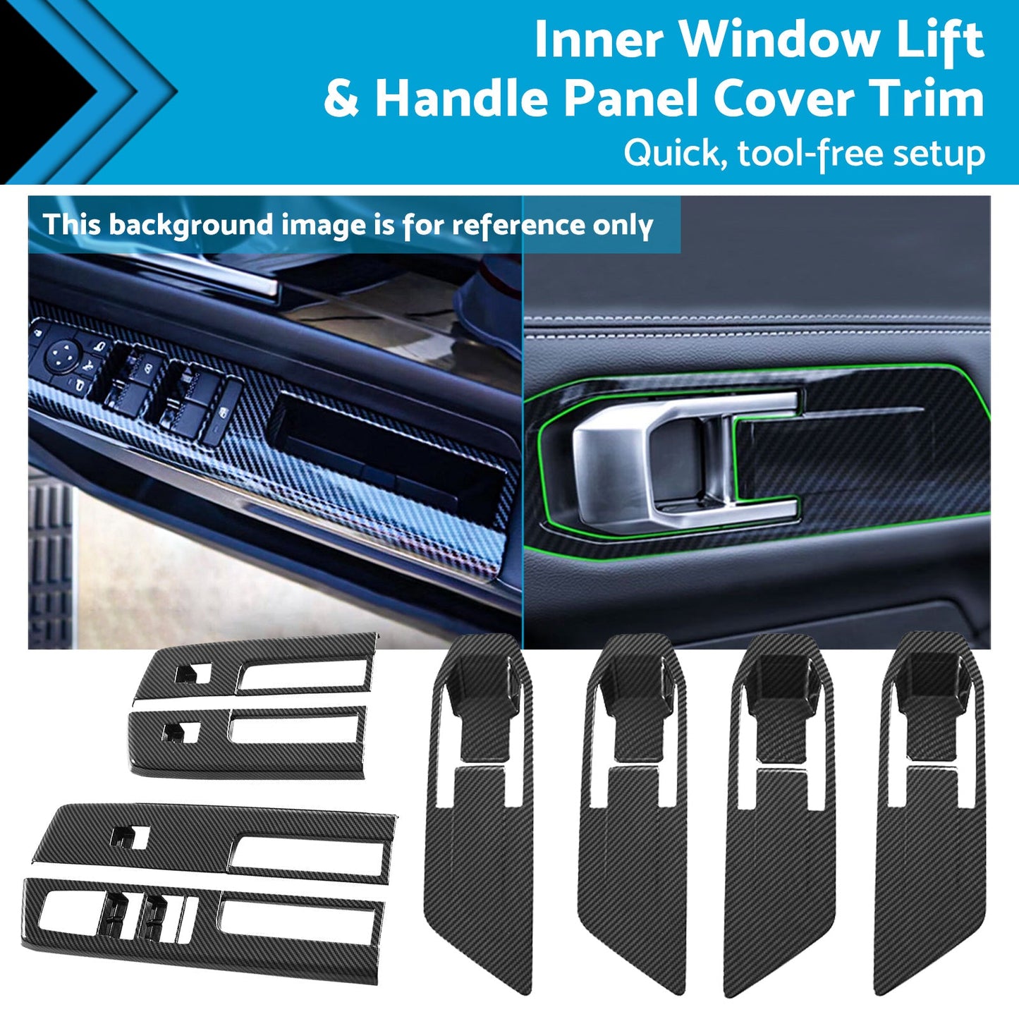 Inner Window Lift & Handle Panel Cover Trim Suitable For Mitsubishi Triton 23-25-1