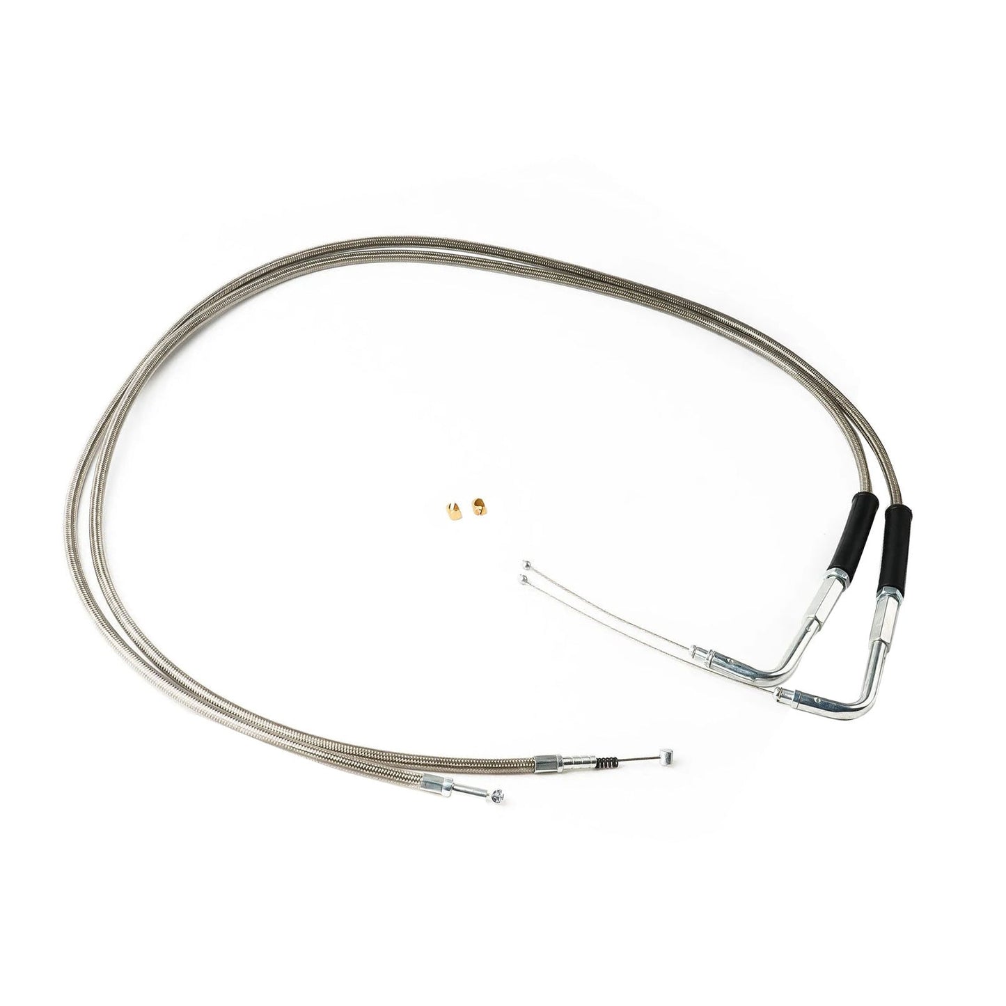 Throttle and Idle Cable Set 56-1/2 Stainless Steel Suitable For Harley-Davidson-4