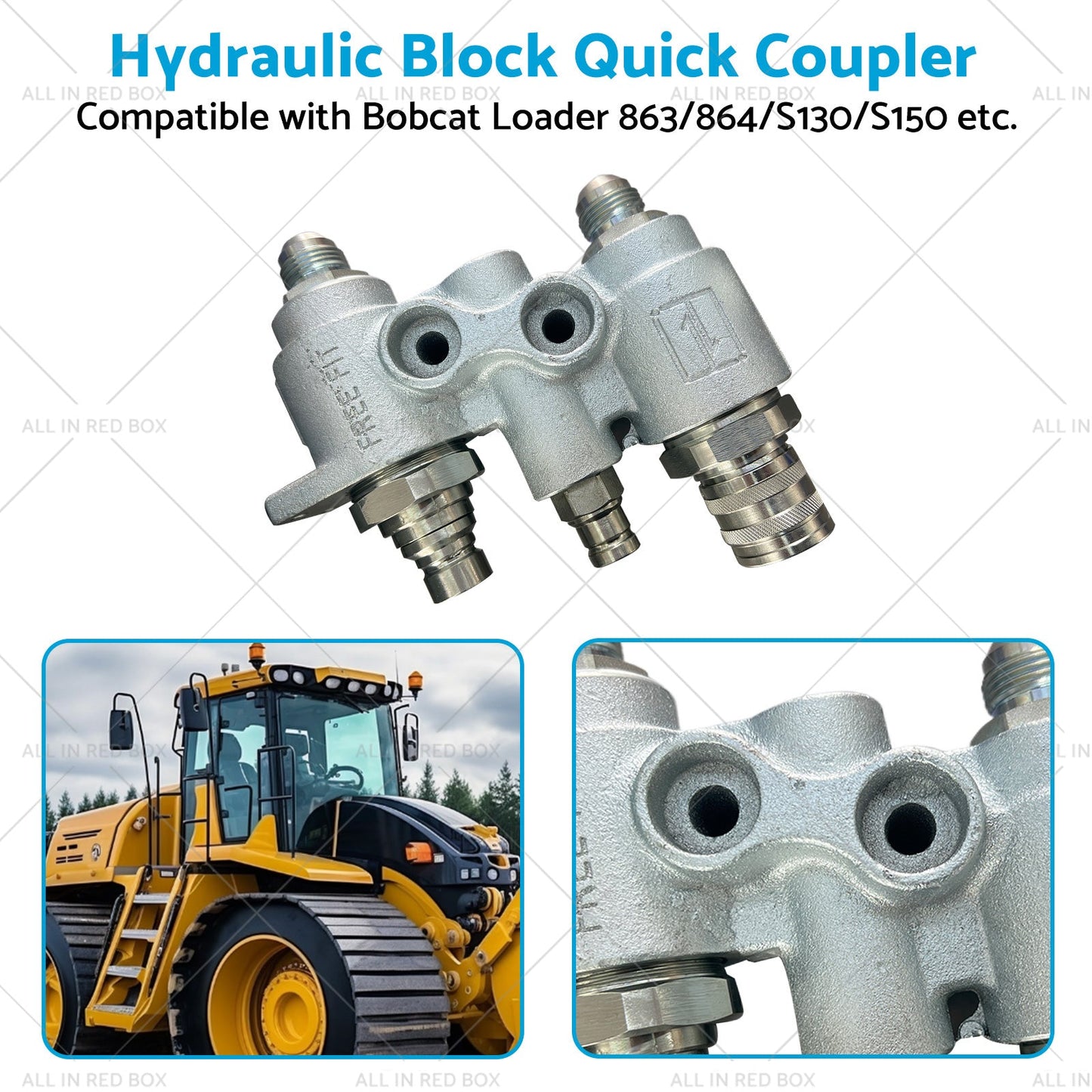 For Bobcat Hydraulic Block Quick Coupler Flat Face FFH Auxillary Valve 6678076-4