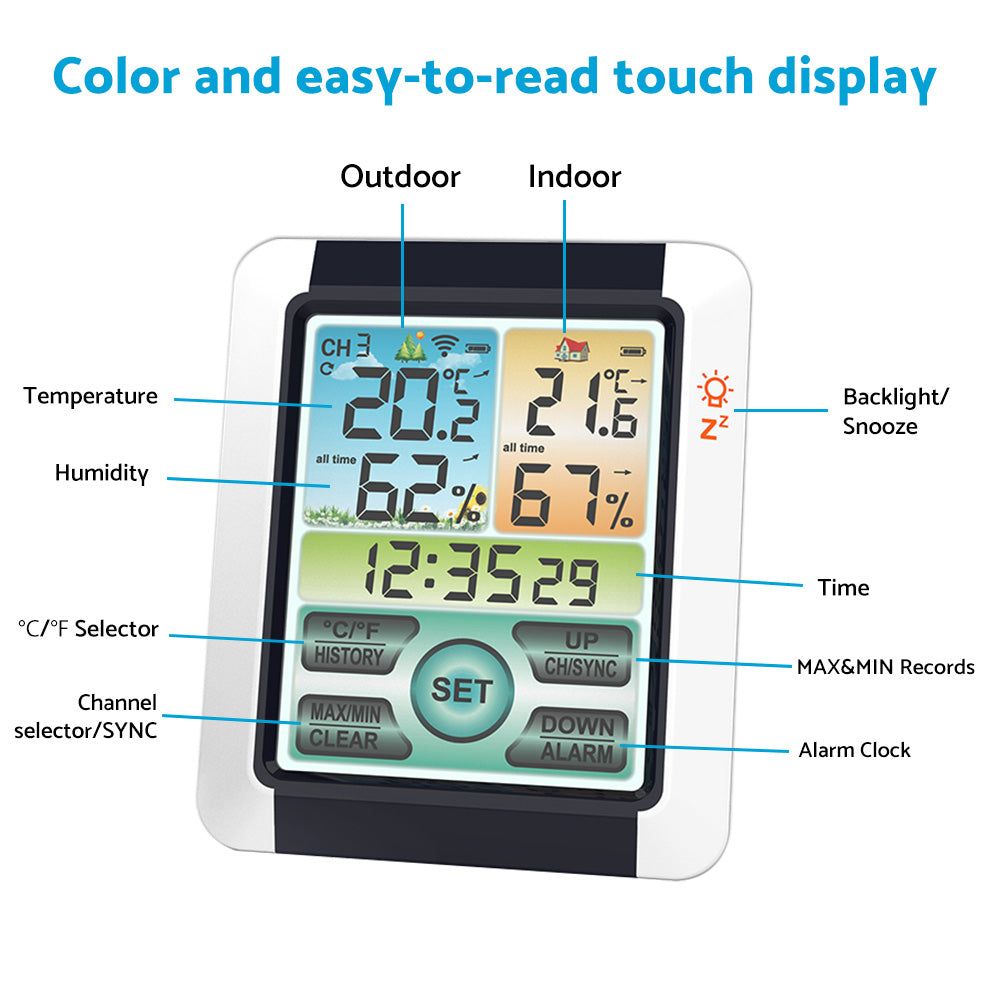 Hygrometer Thermometer Digital Temperature Humidity Meter LCD Display Wireless-2