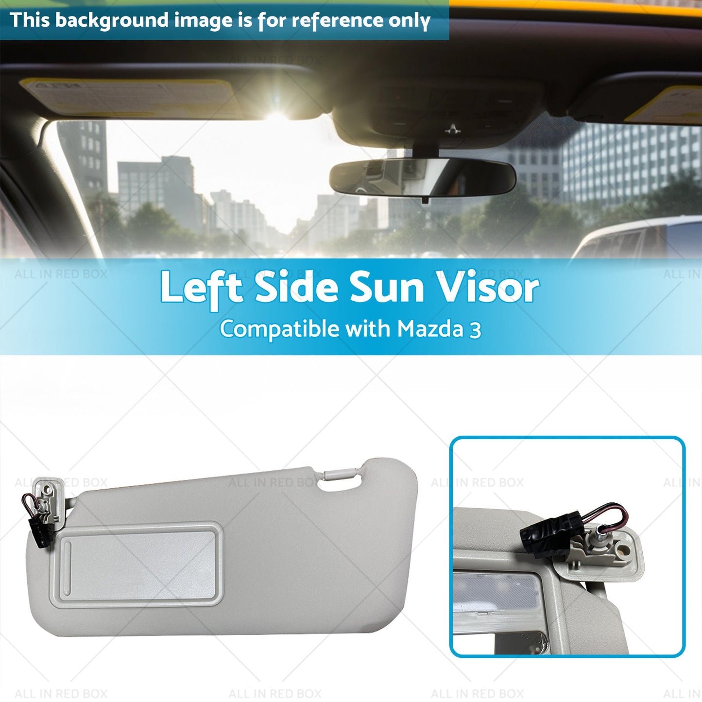 BBM2-69-320C-75 Left Side Sun Visor Suitable for 10-13 Mazda 3 Hatchback-2