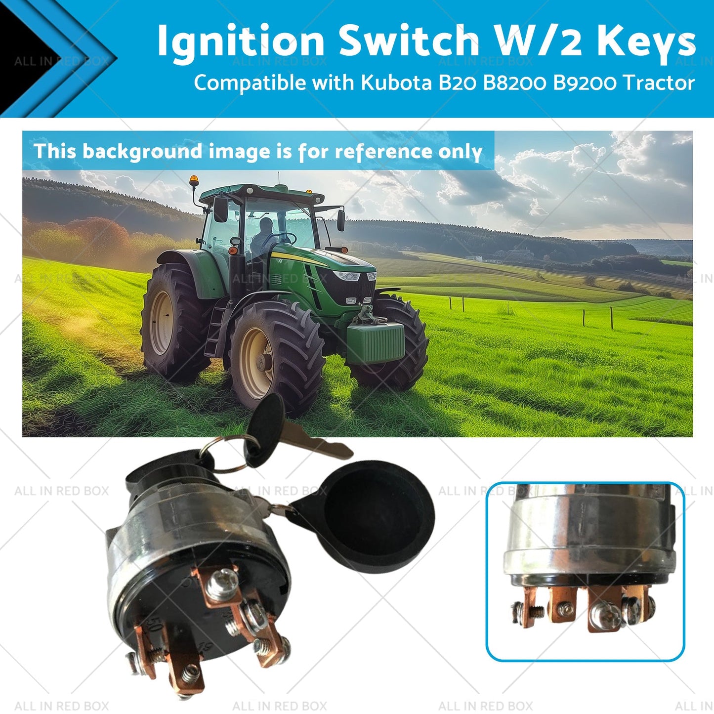 67800-55160 Ignition Switch W or 2 Keys Suitable for Kubota B20 B8200 B9200 Tractor-0