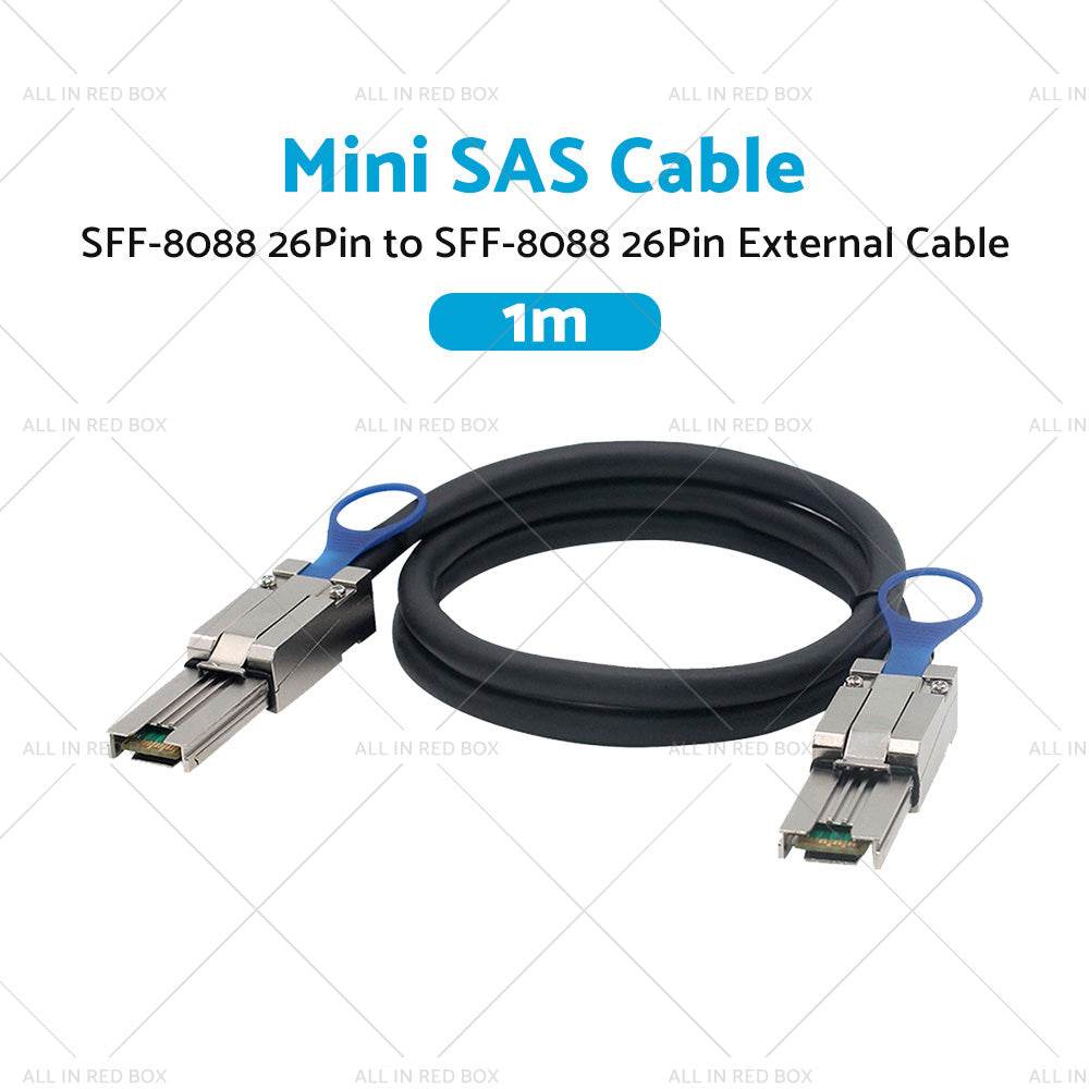 Mini SAS SFF-8088 26Pin to SFF-8088 26Pin External Cable Disk Array Line 1M-4