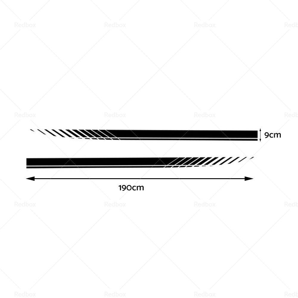 2x Racing Plaid Side Door Fender Skirt Stripes Decals Stickers Car Accessories-3