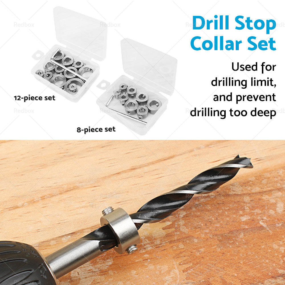 Drill Stop Collar Set 3mm-16mm Drilling Bit Depth Stopper Ring Woodworking-3
