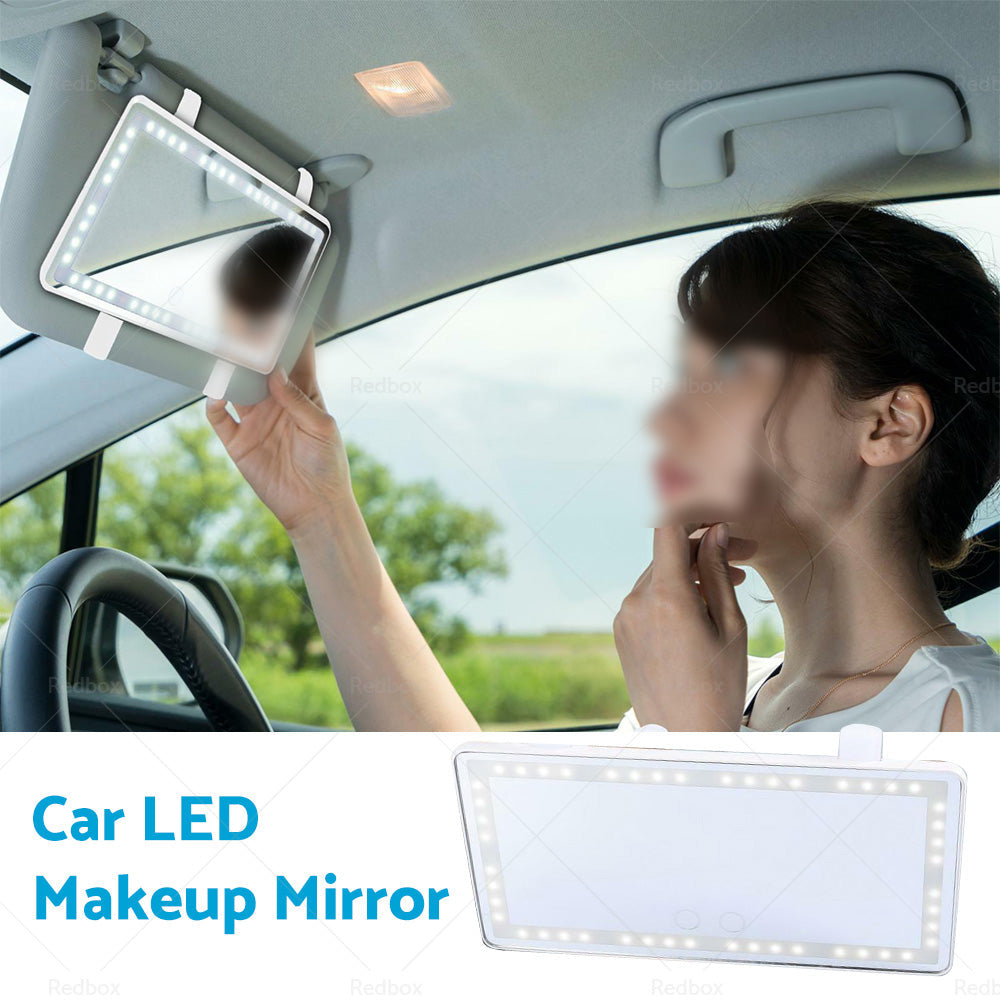 Car Sun Visor LED Makeup Cosmetic Mirror Set with 3 Type Light Touch Screen New-4