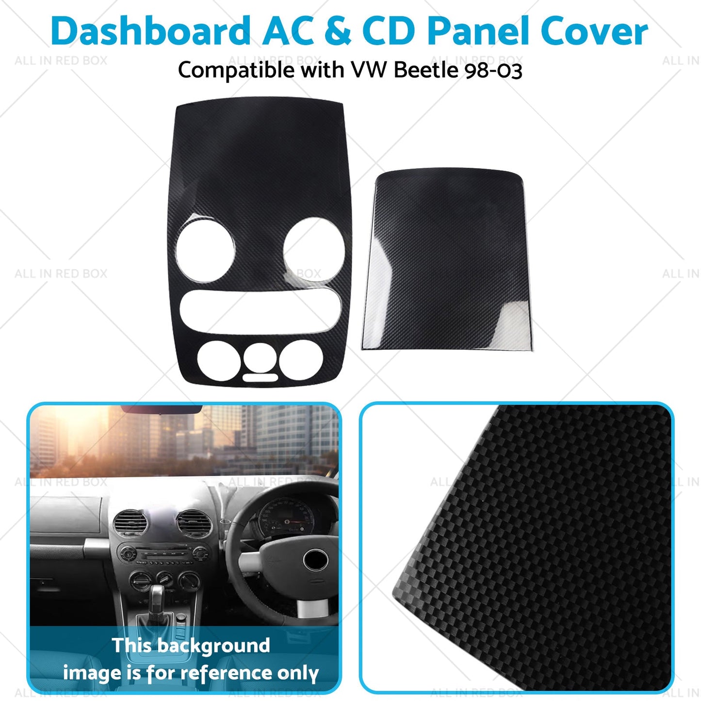 Carbon Style Center Dashboard AC and CD Panel Cover Suitable For VW Beetle 98-03-4