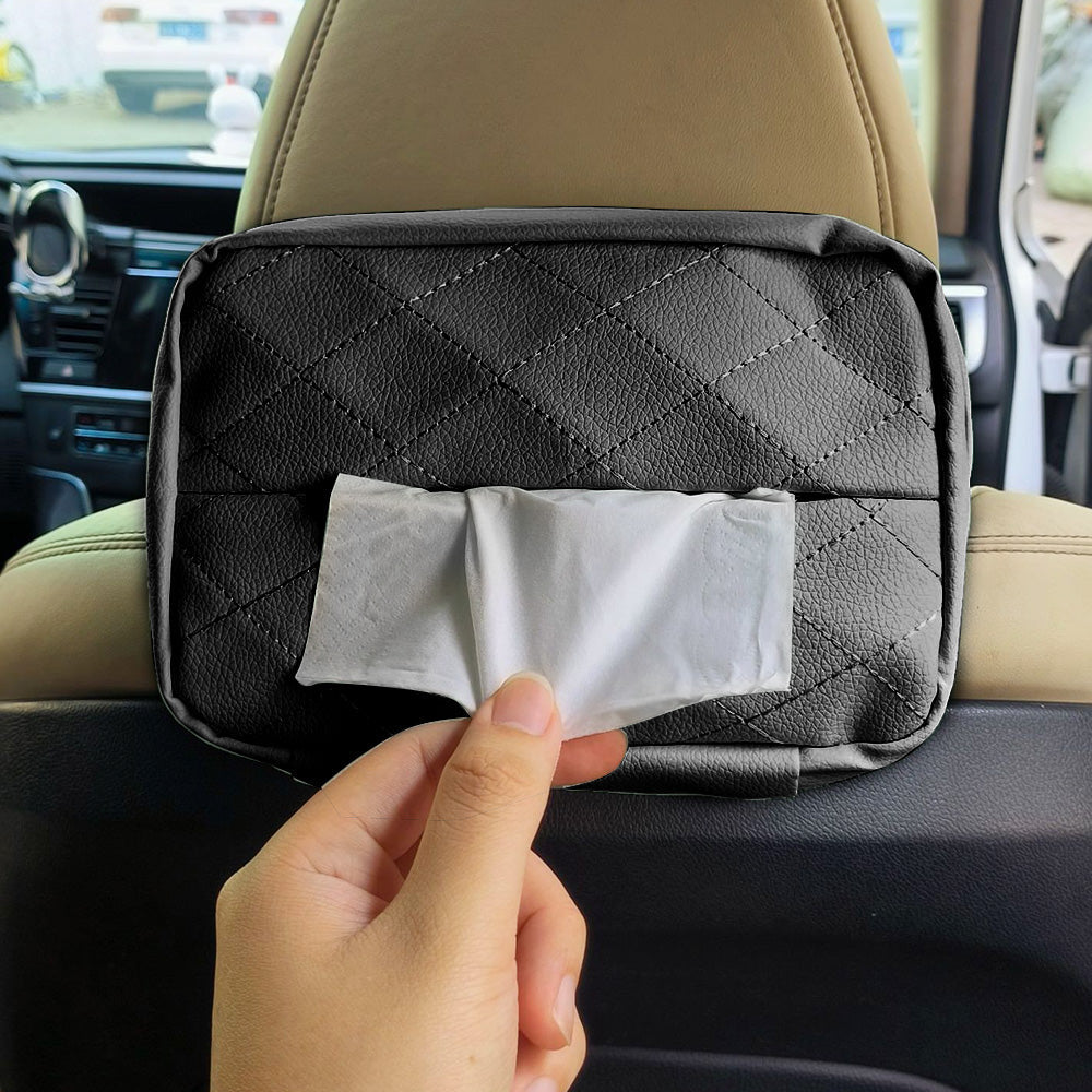 Car Tissue Holder 120 Tissues Box Cover Backseat Extra Large Tissue Organization-3