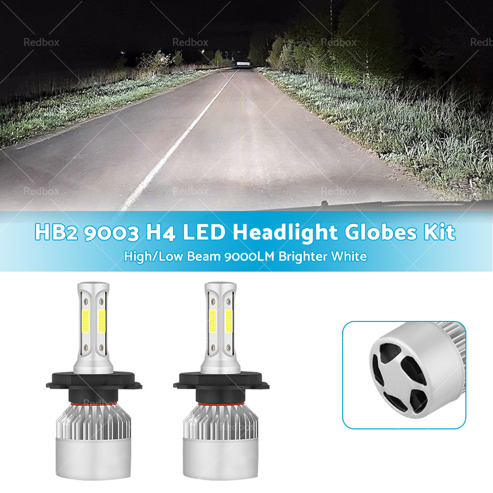 2x HB2 9003 H4 LED Headlight Globes Kit Hi or Low Beam 9000LM Brighter White-2