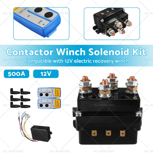 500A 12V HD Electric Contactor Winch Solenoid Twin Wireless Remote Recovery 4x4-1