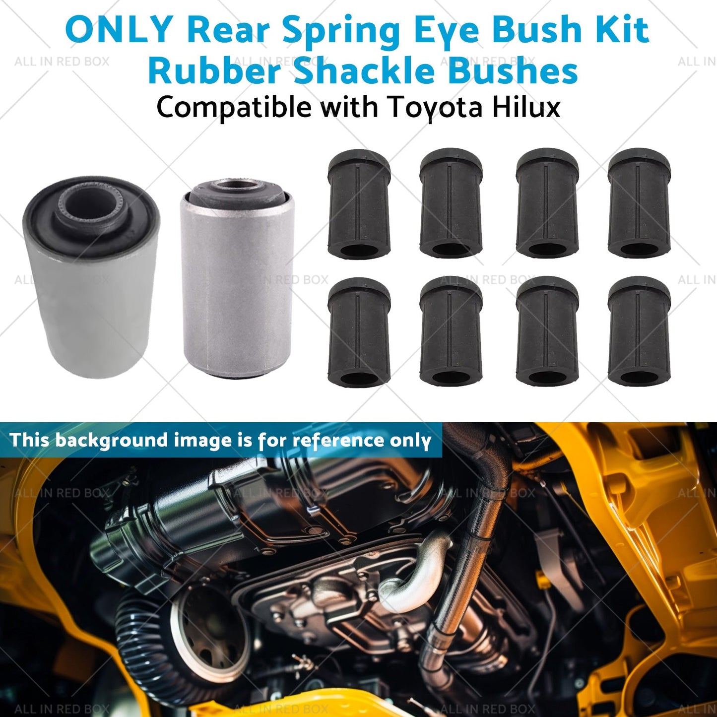 Rear Spring Eye Bush Kit Rubber Shackle Bushes Suitable for 91-04 Toyota Hilux-4