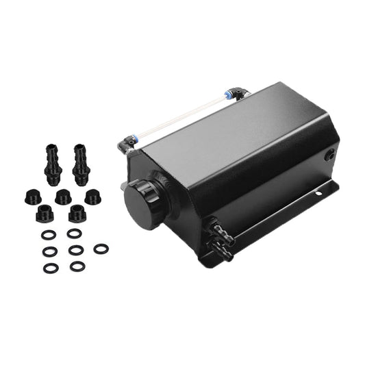 Universal 2L Coolant Radiator Overflow Recovery Tank Bottle Aluminum Black-1