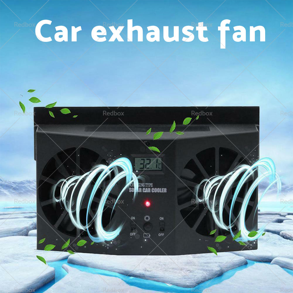 Solar Powered Car Cooling Fan Cooler Auto Window Air Vent Exhaust Ventilation-4