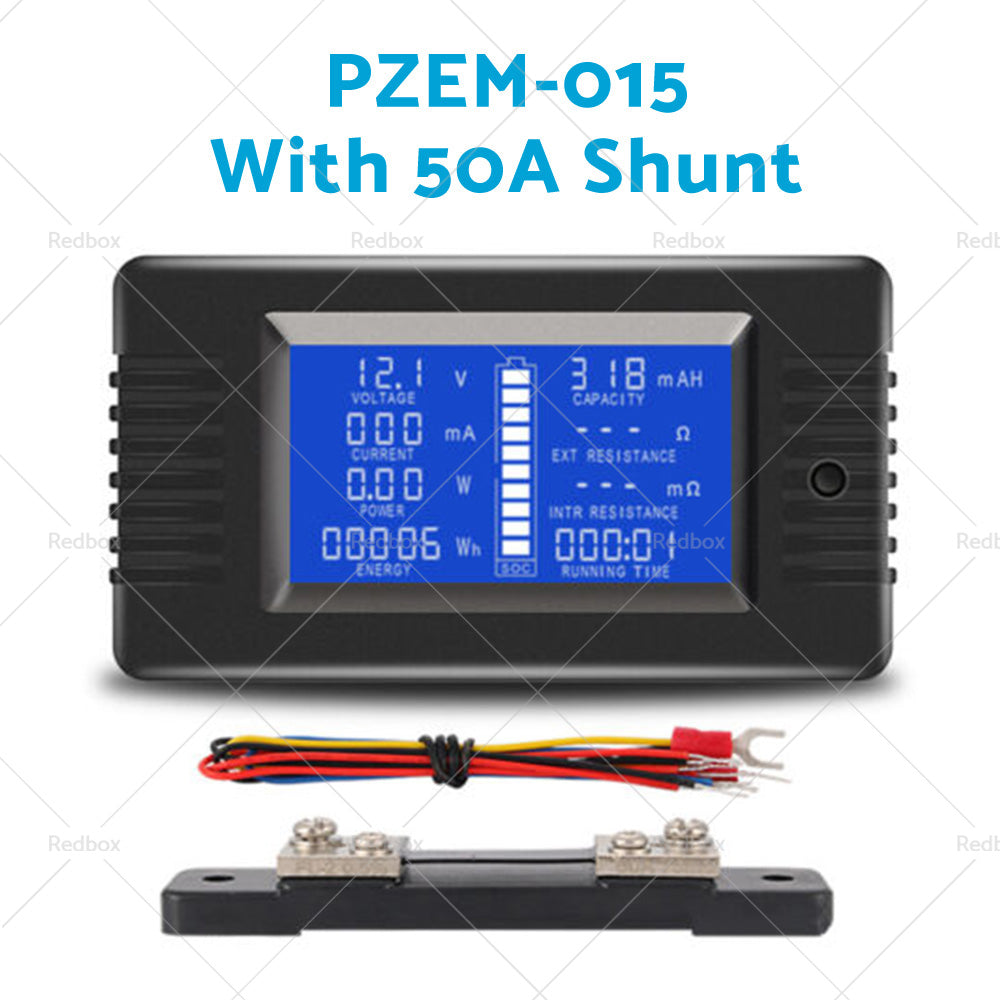 50-300A LCD Display DC Battery Monitor Meter 200V Voltmeter Amp For RV System-5