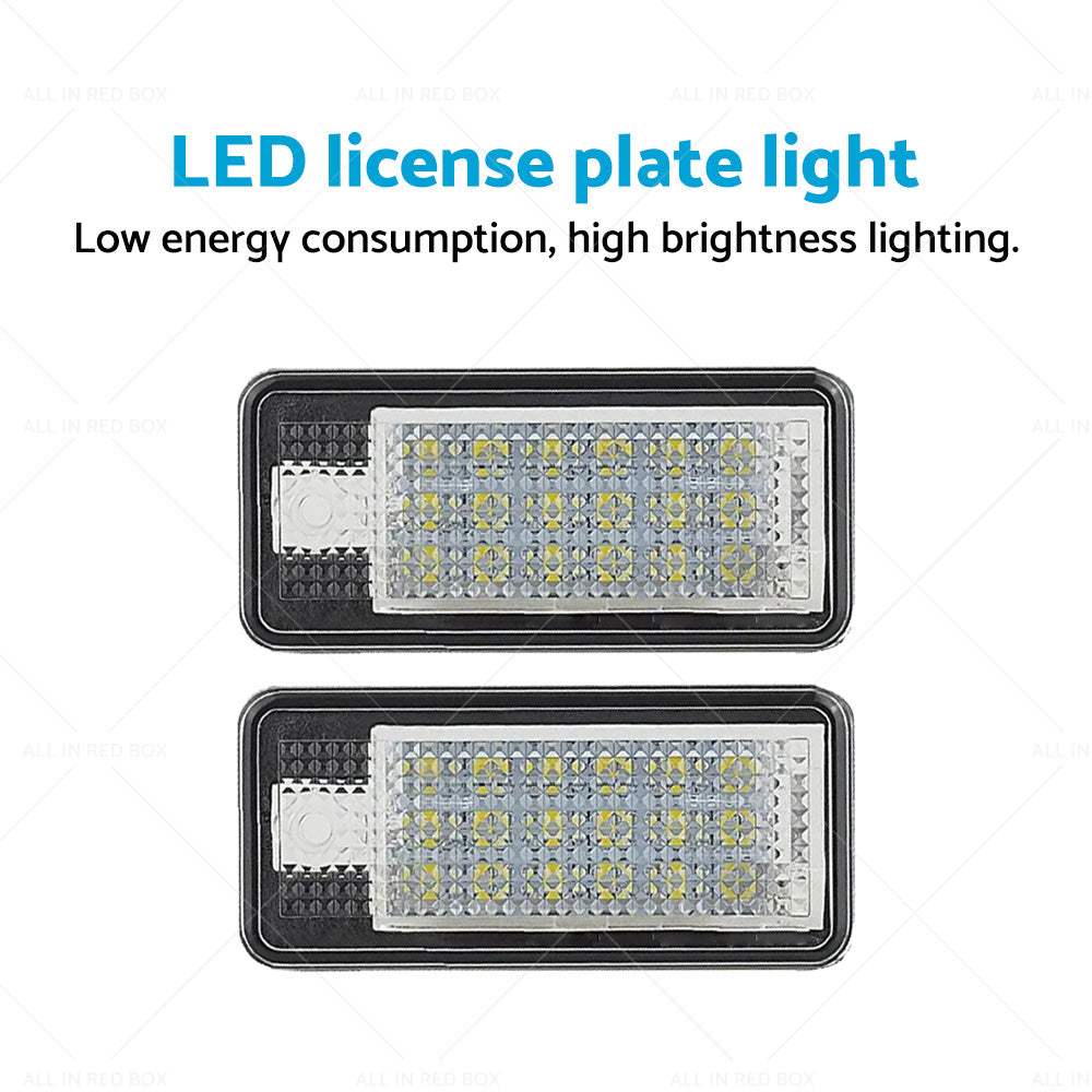 Suitable For Audi A3 A4 S4 B6 B7 LED License Number Plate Light Error Free Units-1