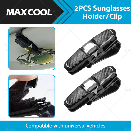 2pcs Car Glasses Holder Clip Case Sunglasses Eyeglasses Ticket Card Clip Holder-1