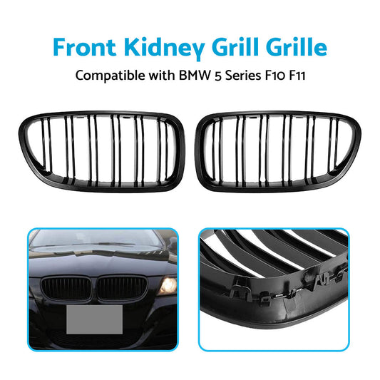 Bumper Bar Grill Grille Bodykit Suitable For BMW 5 Series F10 F11 Gloss Black-1
