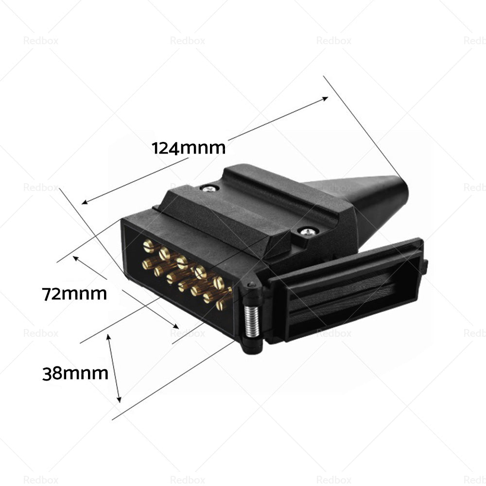 82171BL 12 Pin Flat Connector Plug Suitable For Trailer Caravan Boat Vehicle-3