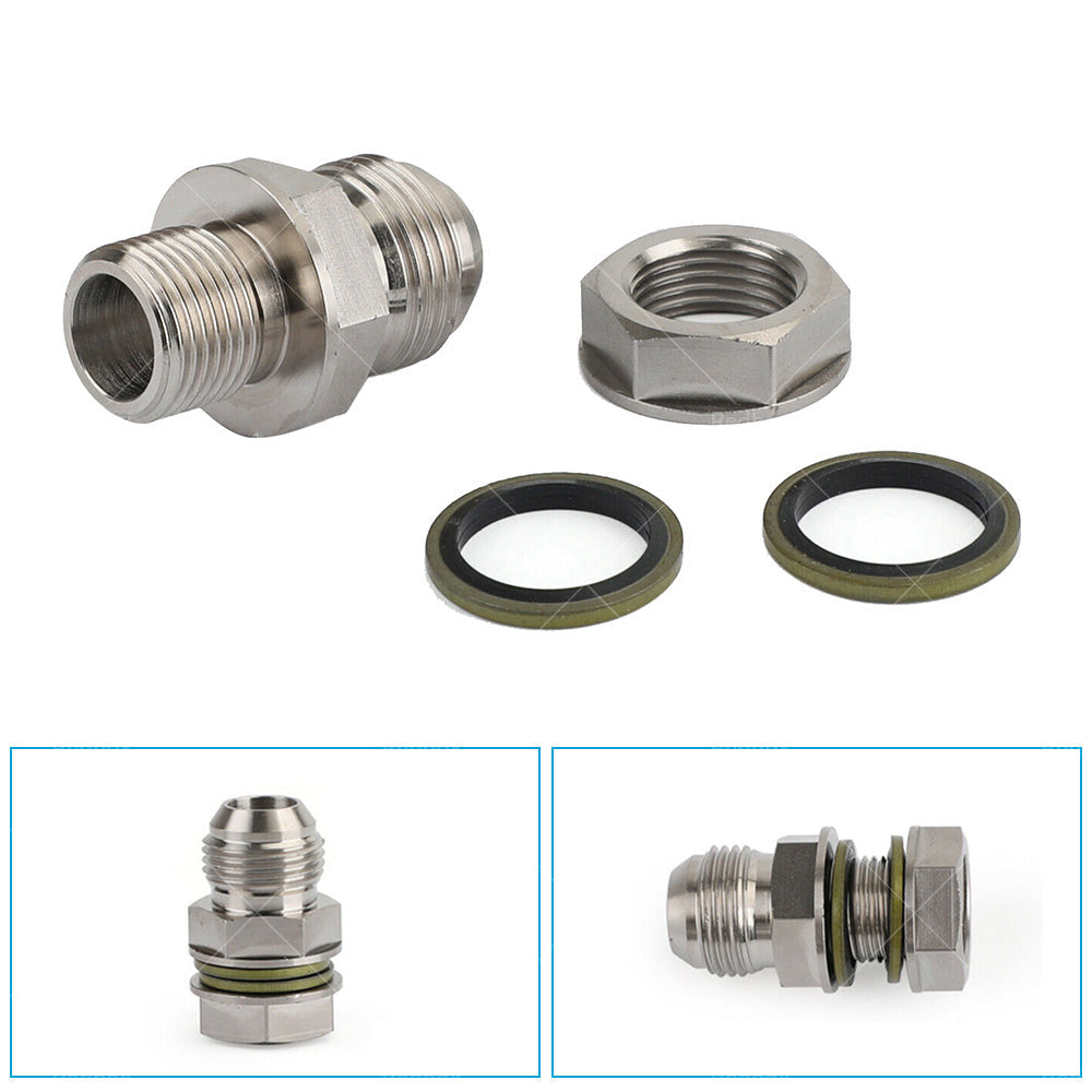 Turbo Oil Pan Sump Return Drain Adapter 315-04301-010 Fitting 10AN to M18x1. 5-4