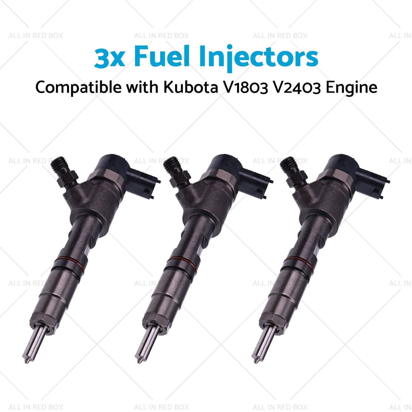 3x Fuel Injectors Suitable for Kubota V1803 V2403 Engine Tractor MX5200F L3301DT-3