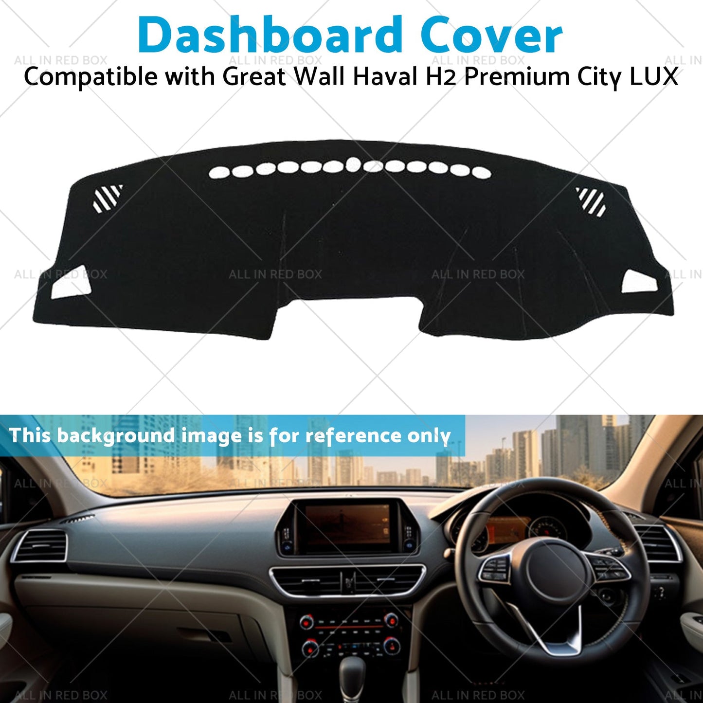 Black Non-Slip Dash Mat Suitable For Haval H2 Premium City LUX 2015-2020 2WD-3