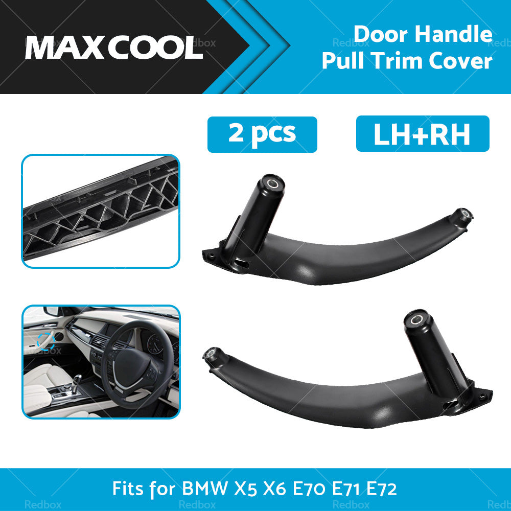 LHRH Front or Rear Door Handle Pull Trim Cover Black For BMW X5 E70 X6 E71 E72-2