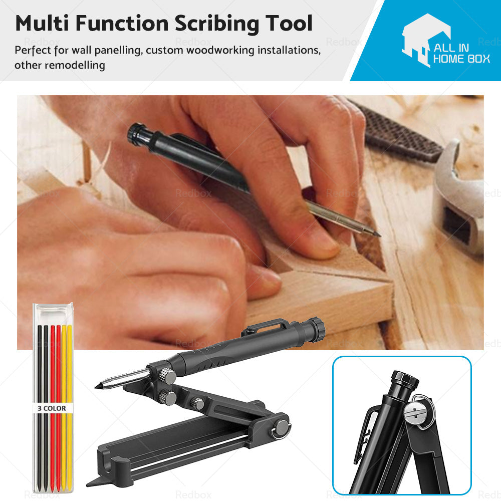 Multi-function Scribing Tool Construction Precise Woodworking with 6pcs Pencil-0
