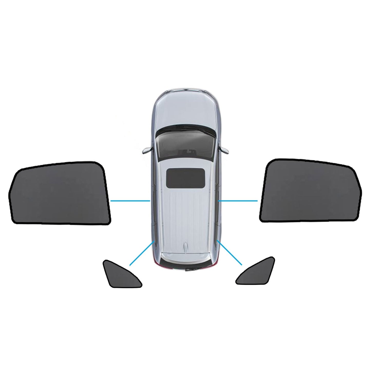 Magnetic Mesh Sun Blind Shades Suitable for Audi Q5 8R 2009–2016 On Front Rear-8