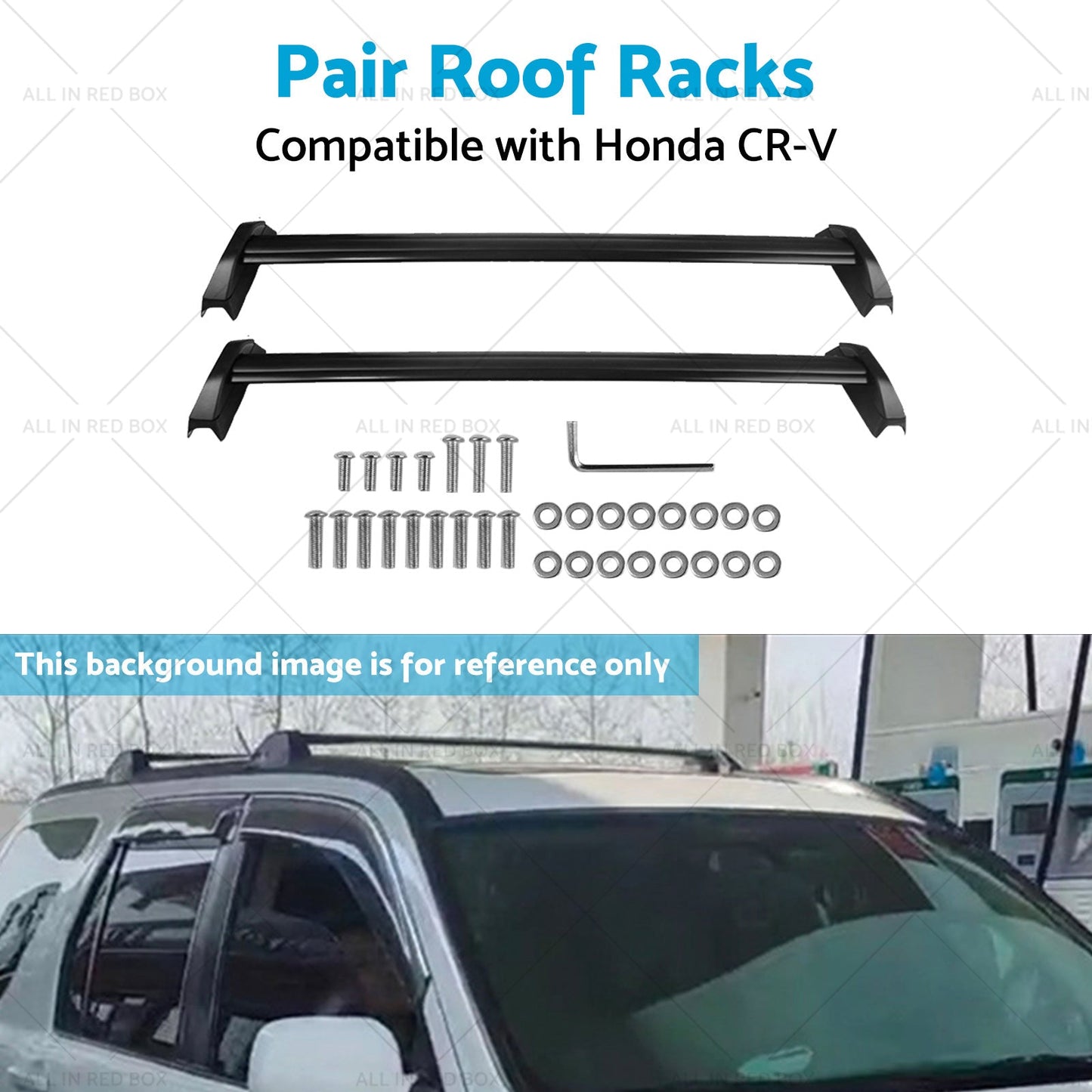 Pair Suitable For Honda CRV 2002-2006 Cross Bar Roof Rack Black-4