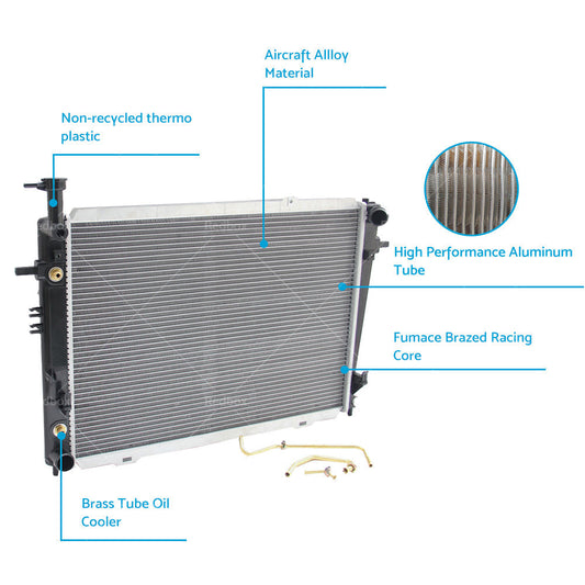 RADIATOR for HYUNDAI TUCSON JM 2. 0 2. 7 KIA SPORTAGE KM V6 PETROL AT MT 2004-2010-1