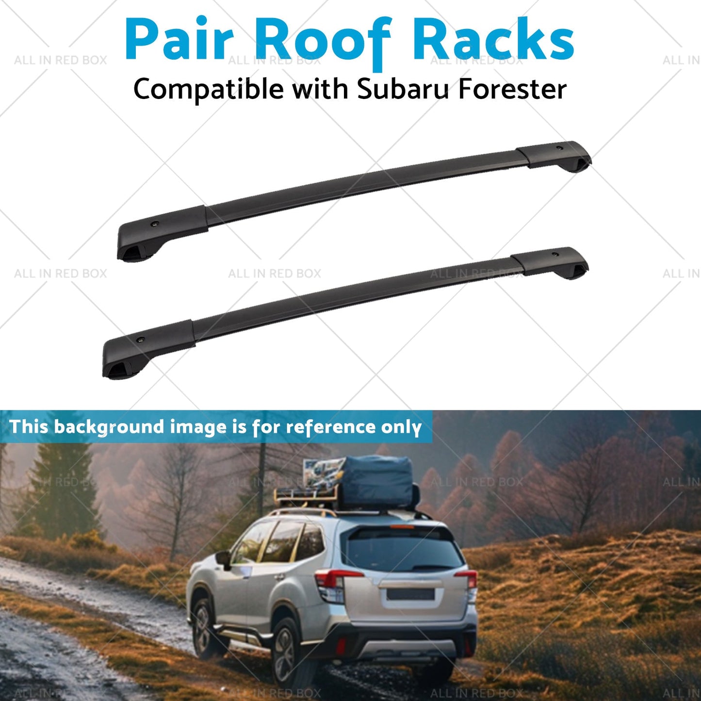 Pair Balck Roof Racks Cross Bars Suitable For Subaru Forester 2008-2021-3