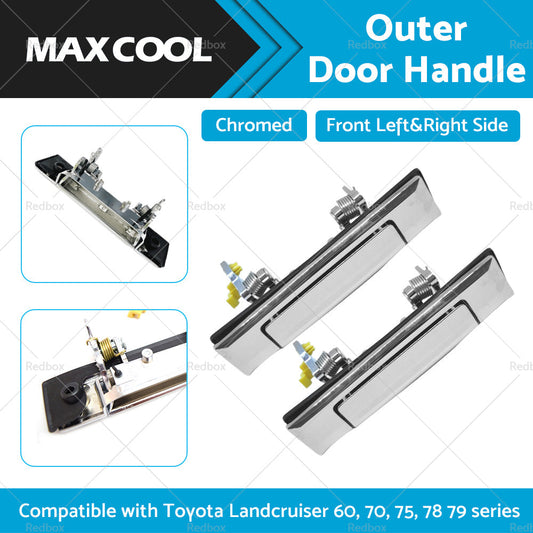 Pair of Chrome Door Handles Suitable For Toyota Land Cruiser 60 / 70 / 75 / 78 / 79 1980-2007-1