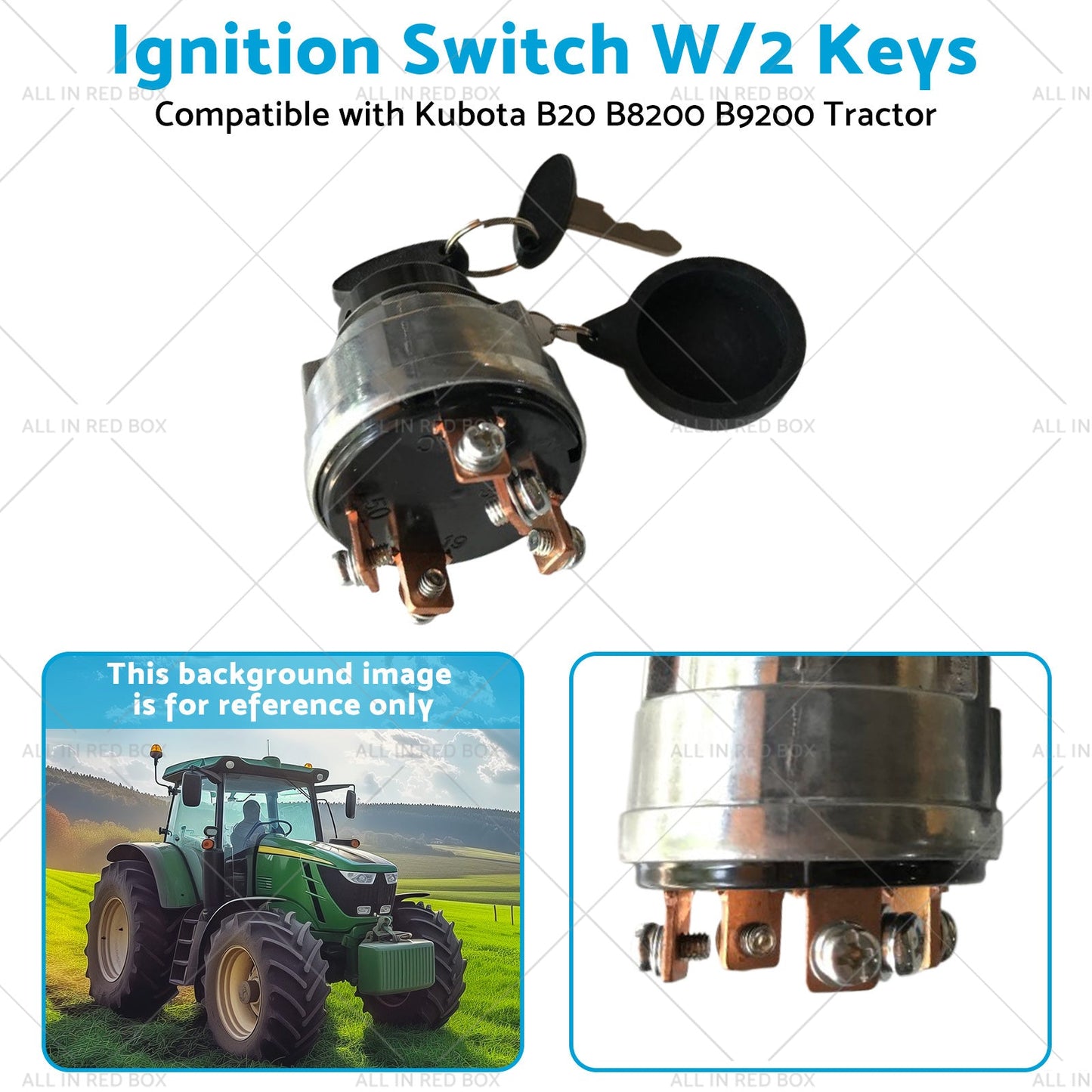 67800-55160 Ignition Switch W or 2 Keys Suitable for Kubota B20 B8200 B9200 Tractor-3