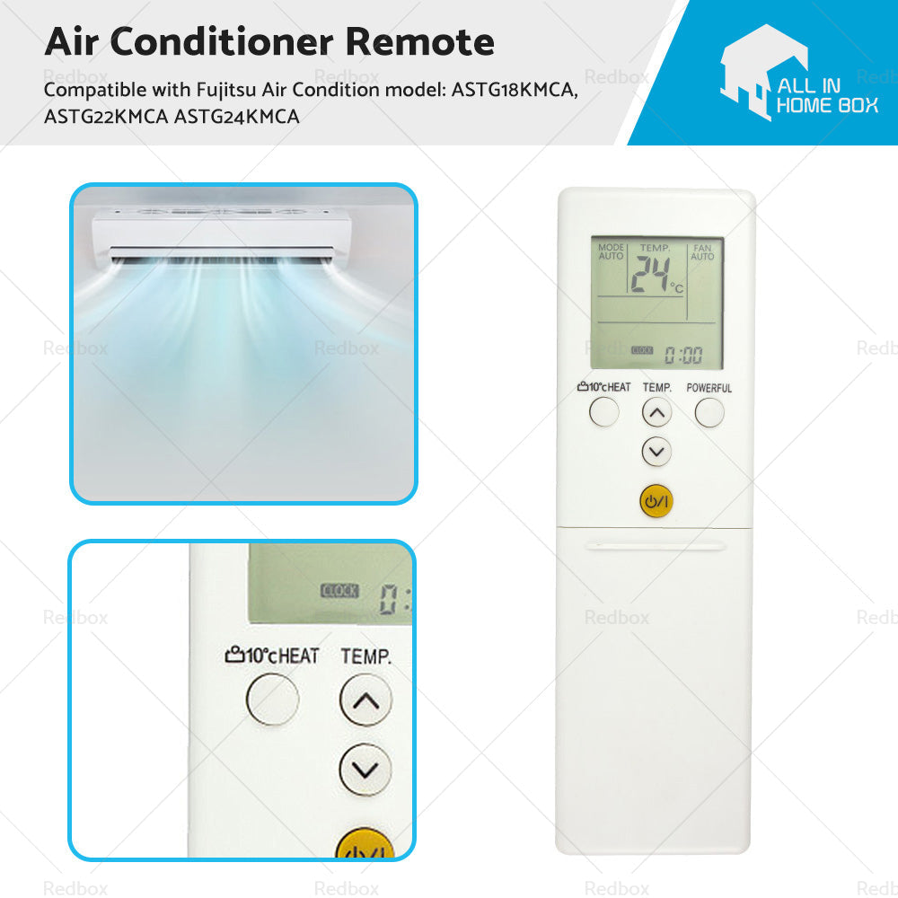 Air Con Remote Replacement Suitable for Fujitsu ASTG18KMCA ASTG22KMCA ASTG24KMCA-0