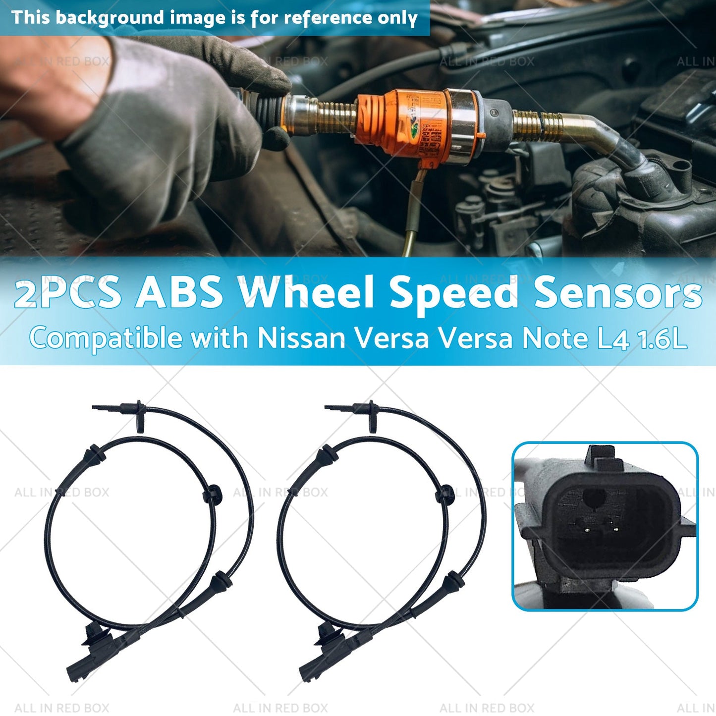2x Front L or R ABS Wheel Speed Sensor Suitable for Versa 12-19 Versa Note 14-19-2